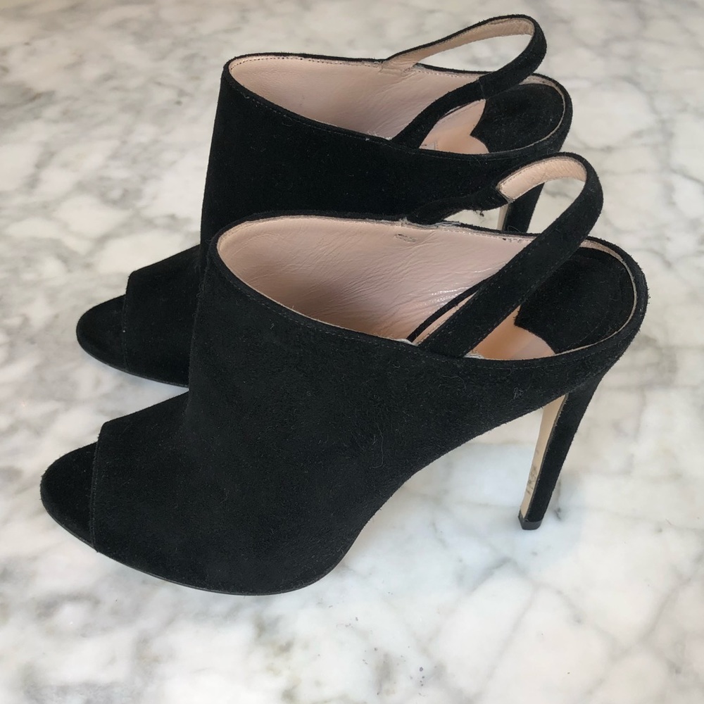 MIU MIU Black velvet slingback bootie pump